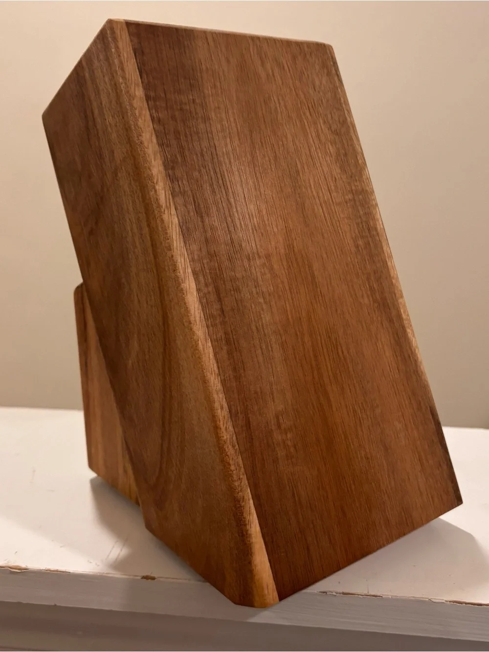 Martha Stewart Light Brown Wooden Knife Block 13 Slits 9” X 5.5” X 4.75” Wood